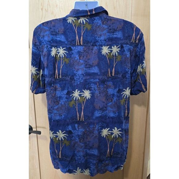 Vintage Hawaiian Palm Tree Print Button-Up Shirt Mens - Picture 4 of 4